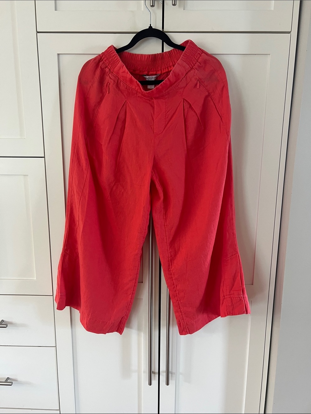 Athleta 100% Linen Coral Wide-Leg Relaxed Pants